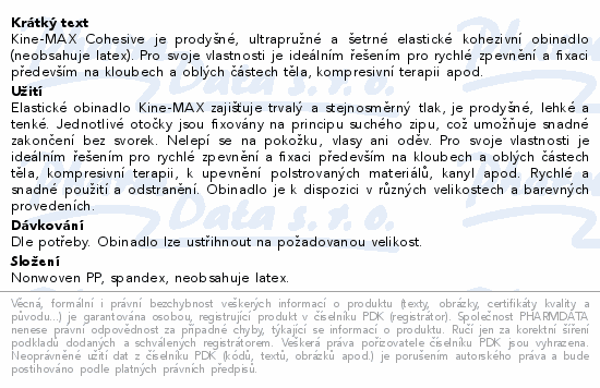 Kine-MAX Cohesive elast.samofix.7.5cmx4.5m červ.