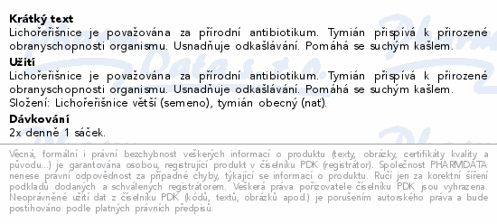 HERBEX Lichořeřišnice a tymián n.s.20x2g