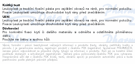 Leukoplast fixační klasická páska/cívka 2.5cmx4.6m