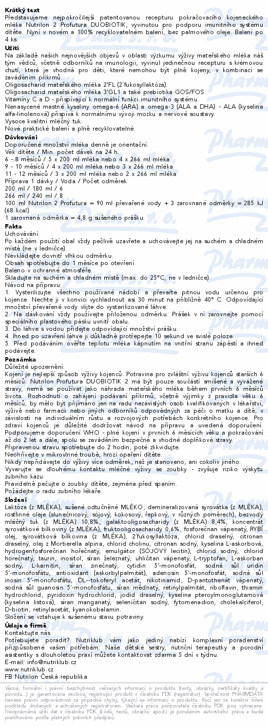 Nutrilon 2 Profutura DUOBIOTIK 4x800g