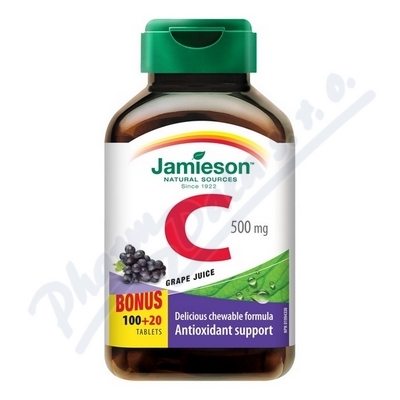 JAMIESON Vitamín C 500mg hrozn.víno cucací tbl.120