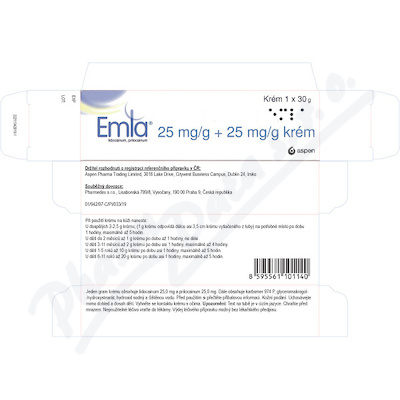 Emla 25mg/g+25mg/g crm. 1x30g (PI)