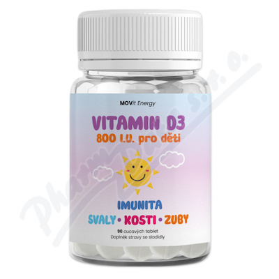 MOVit vitamin D3 800 I.U. pro deti tb.90