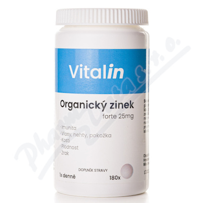 Vitalin Organicky zinek forte tbl.180